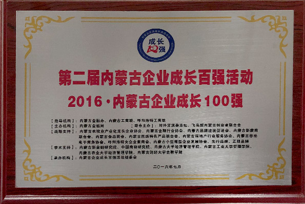 2016-内蒙古企业成长100强